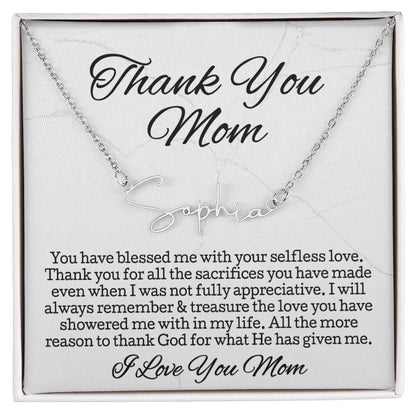 Thank You Necklace Gift • Sentimental Mom Gift • Perfect Gift for Any Occasion • Mom Necklace from Daughter • Show Your Love with This Necklace