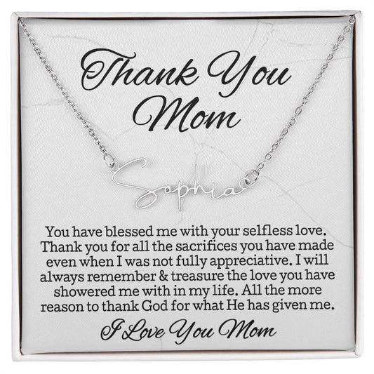 Thank You Necklace Gift • Sentimental Mom Gift • Perfect Gift for Any Occasion • Mom Necklace from Daughter • Show Your Love with This Necklace