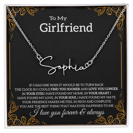 Necklace for My Girlfriend with Message Card, Gift from Boyfriend, Sentimental Anniversary Present, Birthday Gift for Her