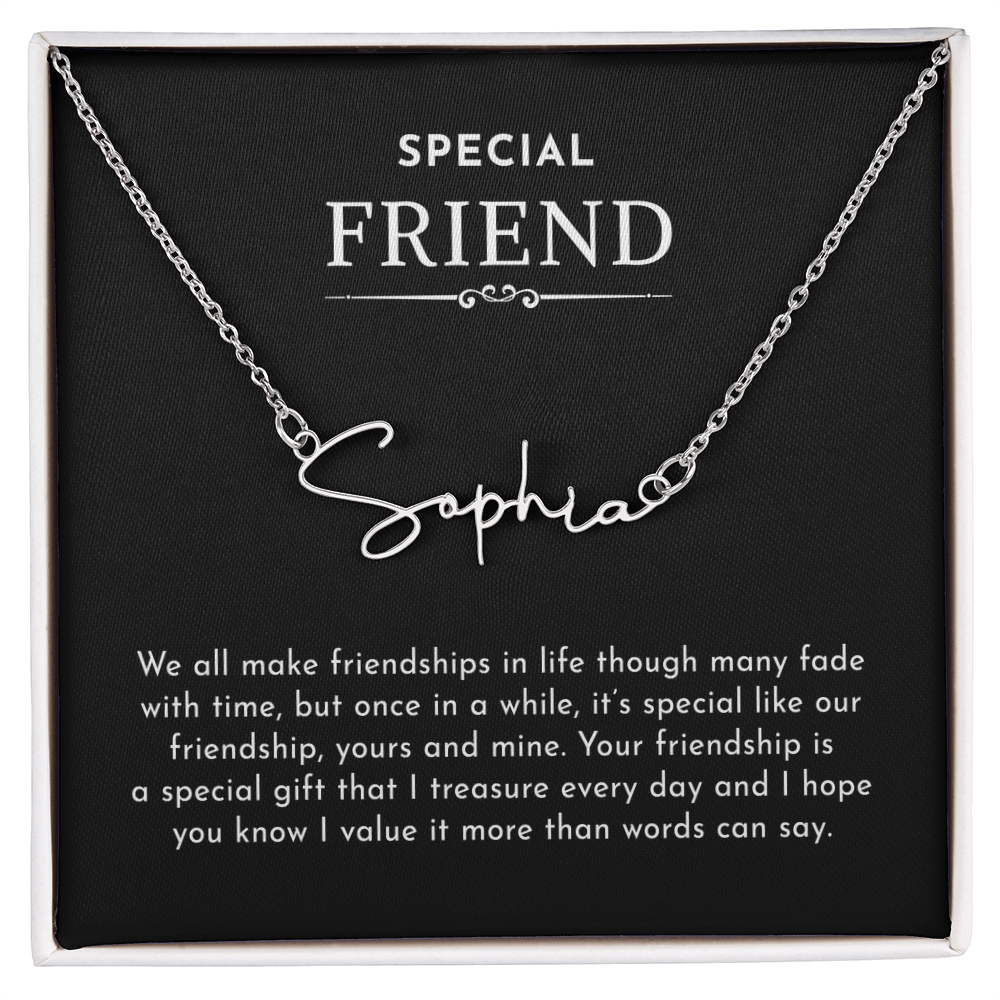 Special friend single name necklace