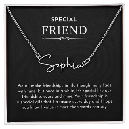 Special friend single name necklace