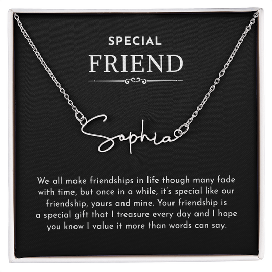 Special friend single name necklace