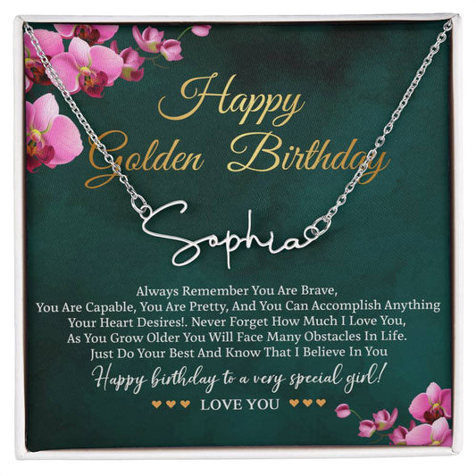 Golden Birthday Necklace Happy Golden Birthday Gift Meaningful Birthday Gift For Her Sister Daughter