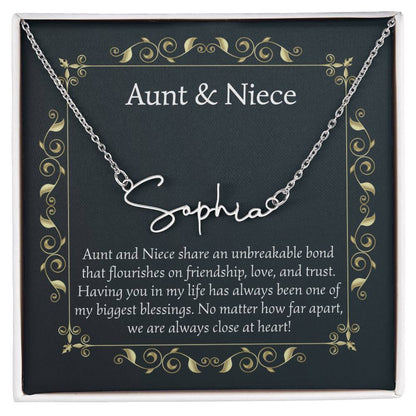 Aunt and Niece Sign Style Name Necklace