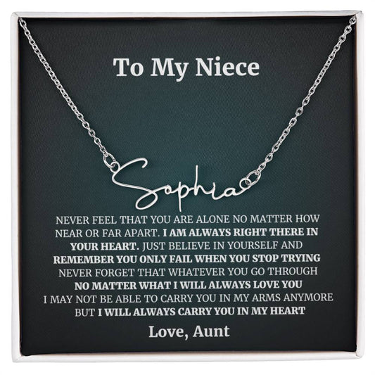 To My Niece Necklace From Aunt, Aunt Niece Necklace, Meaningful Gifts for Niece from Aunt, Aunt and Niece Gifts, Niece Gifts from Aunt, Uncle and Niece Gift, Gift from Uncle, Special Niece Jewelry, Niece Keepsakes
