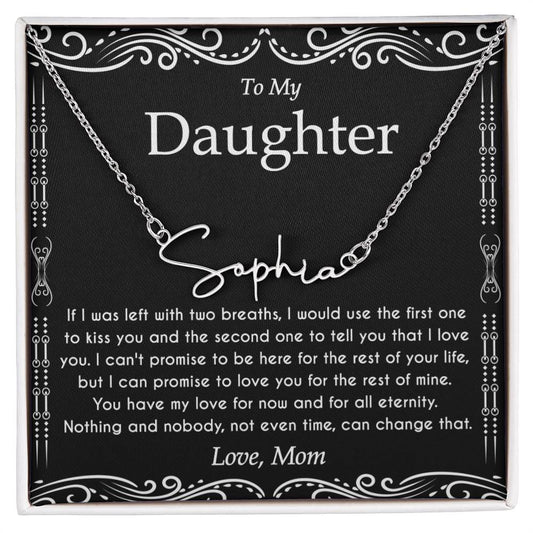 Personalized Name Necklace for Daughter | Mom's Name Necklace for Grad Daughter | Signature Style Name Necklace