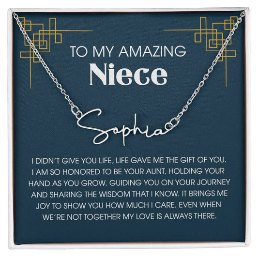 The Singnature Personalized Name Necklace For Niece