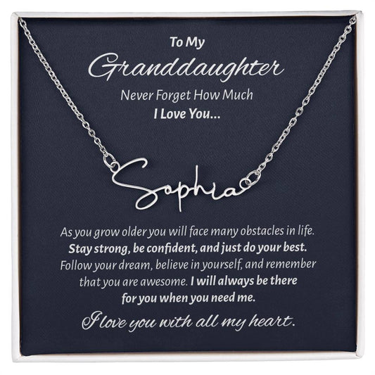 Granddaughter name necklace
