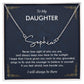 To My Daughter Necklace, Personalized Daughter Necklace Gift, Custom Name Daughter Necklace Ideas Gift, Gift Box Message Card To Daughter