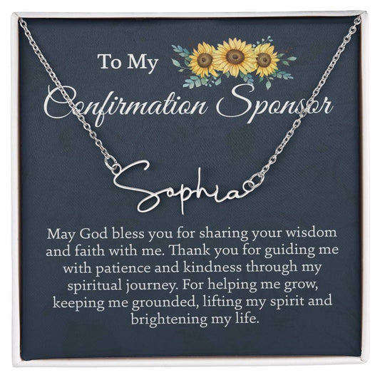To My Confirmation Sponsor Necklace Gift, Gifts For Sponsors, Religious, Thank You Gift Message Card And Gift, Catholic Religious Necklace, Confirmation Sponsor Gift For Women