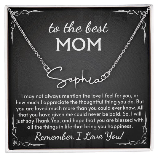 Signature Style Name Necklace for Mom, Perfect for Birthday, Mother's Day, Christmas, Thanksgiving Symbol of Appreciation and Love