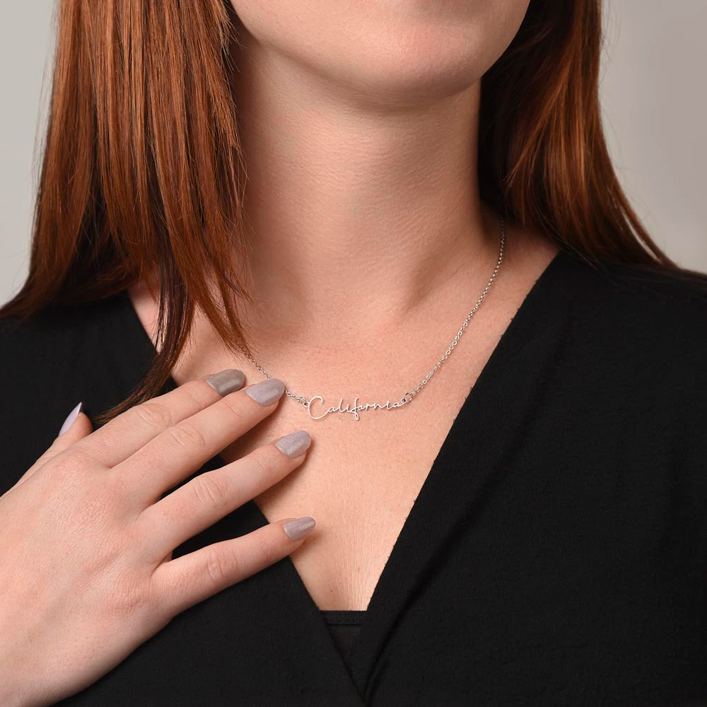 Best Teacher Ever Appreciation Message Card Signature Name Necklace Gift, Thoughtful Present Idea for Teacher, Educator Pendant Gift for Teacher's Day