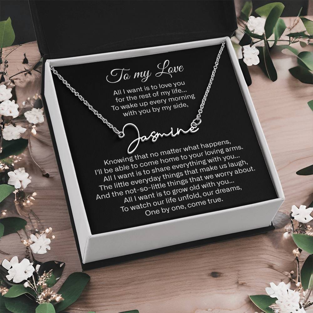 to my love name necklace
