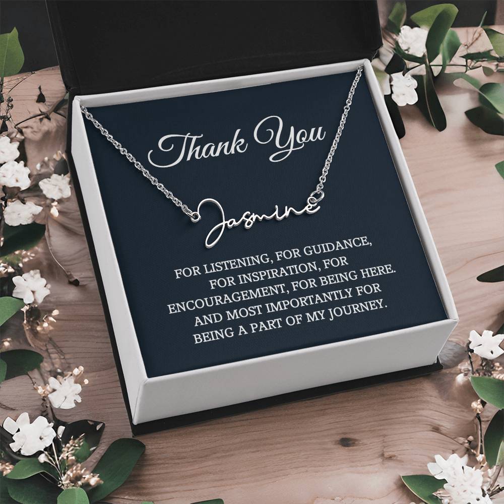 Thank you Jewelry Gift, Appreciation Gift for Her, Thank you Gift for Friends, Christmas Jewelry Gift for Her, Signature Style Name Necklace