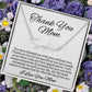 Thank You Necklace Gift • Sentimental Mom Gift • Perfect Gift for Any Occasion • Mom Necklace from Daughter • Show Your Love with This Necklace