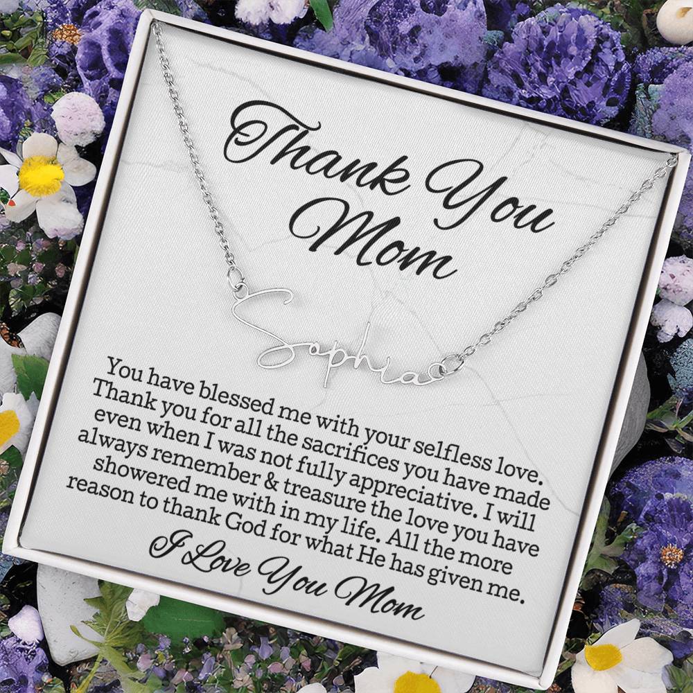 Thank You Necklace Gift • Sentimental Mom Gift • Perfect Gift for Any Occasion • Mom Necklace from Daughter • Show Your Love with This Necklace