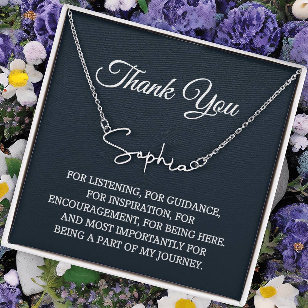 Thank you Jewelry Gift, Appreciation Gift for Her, Thank you Gift for Friends, Christmas Jewelry Gift for Her, Signature Style Name Necklace