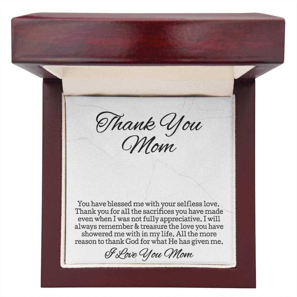 Thank You Necklace Gift • Sentimental Mom Gift • Perfect Gift for Any Occasion • Mom Necklace from Daughter • Show Your Love with This Necklace