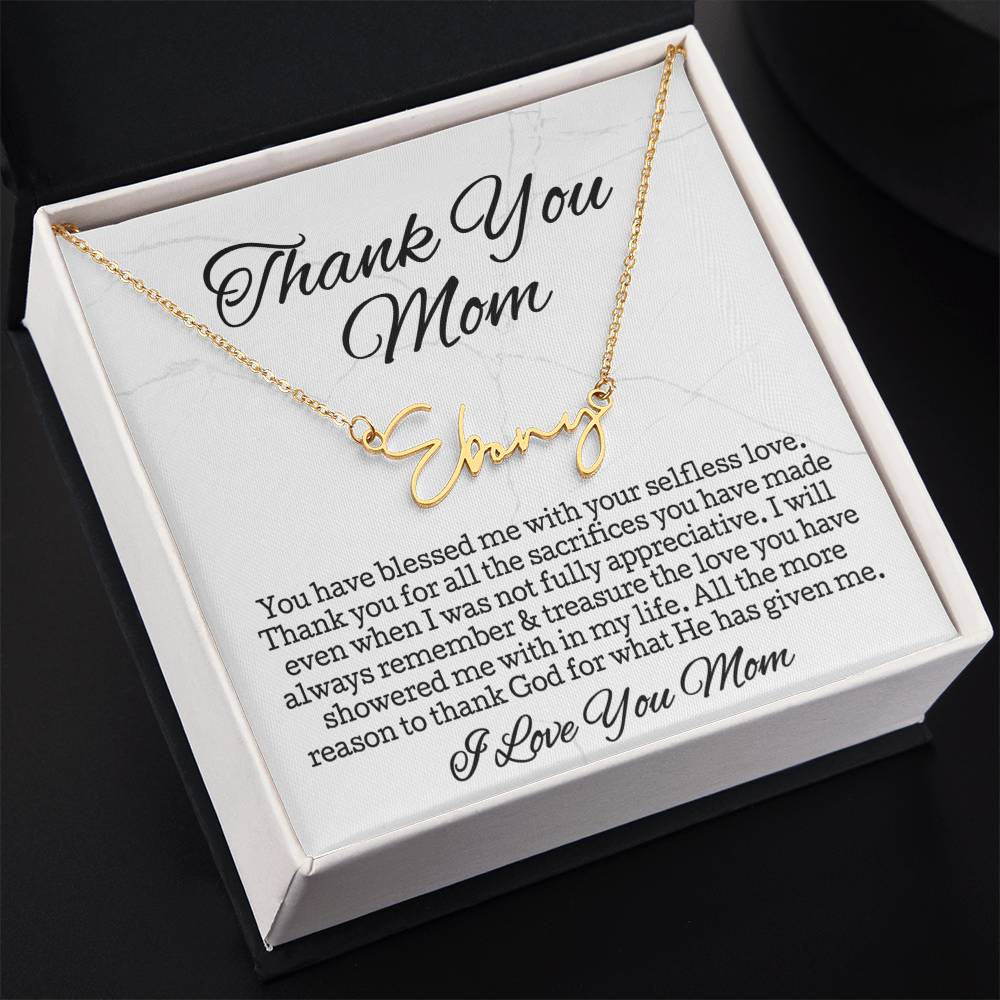 Thank You Necklace Gift • Sentimental Mom Gift • Perfect Gift for Any Occasion • Mom Necklace from Daughter • Show Your Love with This Necklace