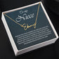 To My Niece Signature Style Name Necklace , Perfect Birthday or Graduation Gift with Blessing Card and Gift Box Packaging