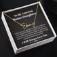Bonus Daughter Signature Style Name Necklace Birthday Graduation Christmas Gift with Message Card and LED Jewelry Box Gift Pendant for Step Daughter Goddaughter
