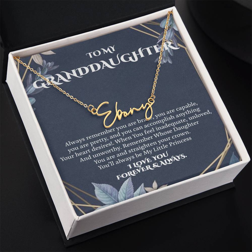 Granddaughter Necklace Gifts From Grandma Grandmother or Grandpa Grandfather To My Granddaughter Graduation Birthday Pendant Jewelry with Message Card and Gift Box