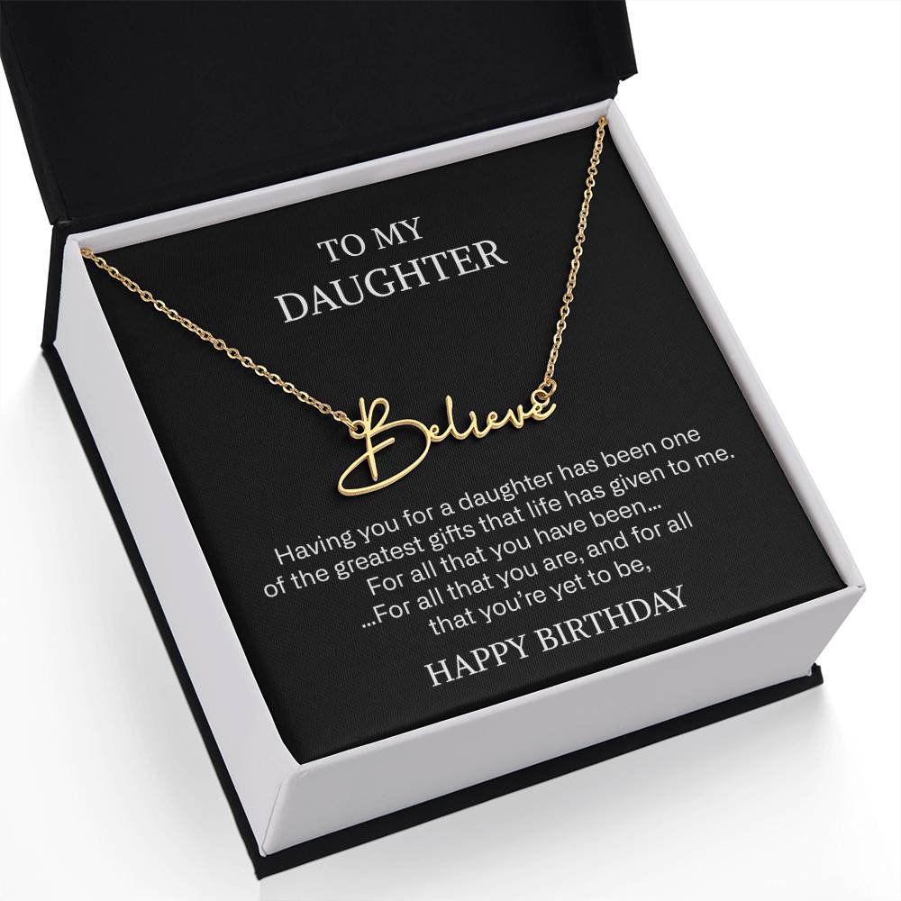 daughter signature name necklace