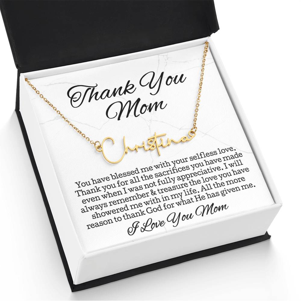Thank You Necklace Gift • Sentimental Mom Gift • Perfect Gift for Any Occasion • Mom Necklace from Daughter • Show Your Love with This Necklace