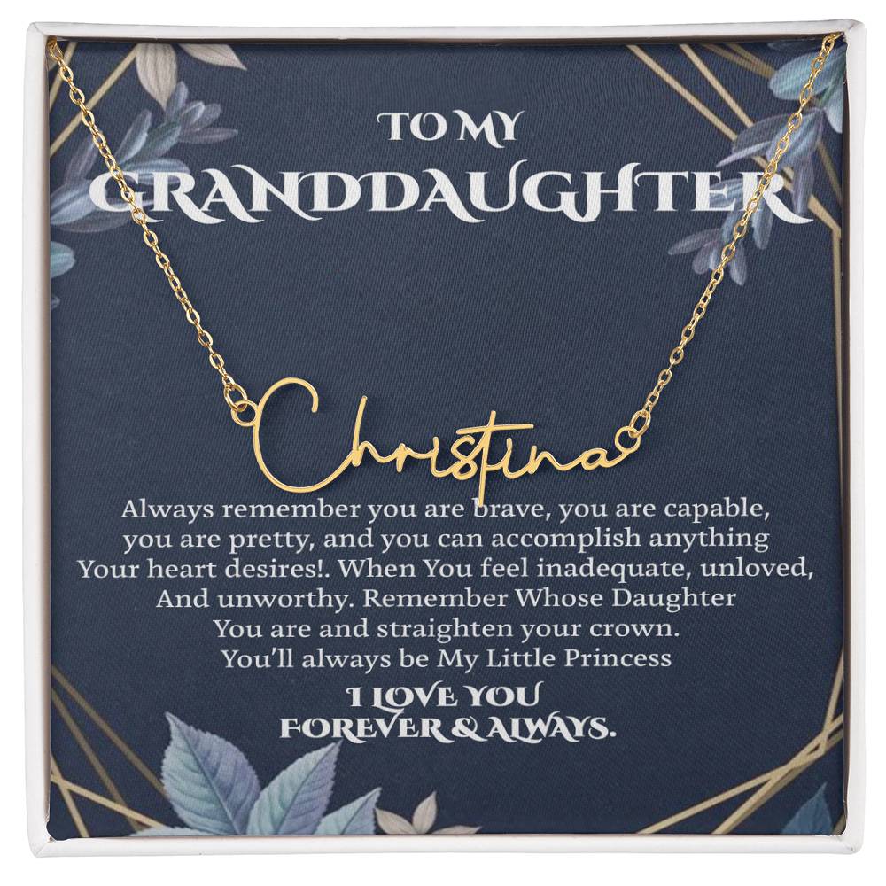 Granddaughter Necklace Gifts From Grandma Grandmother or Grandpa Grandfather To My Granddaughter Graduation Birthday Pendant Jewelry with Message Card and Gift Box
