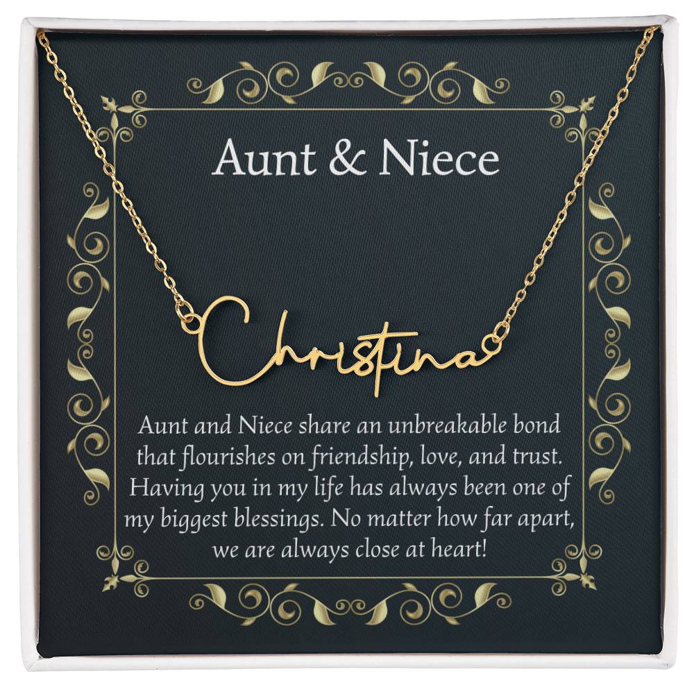 Aunt and Niece Sign Style Name Necklace