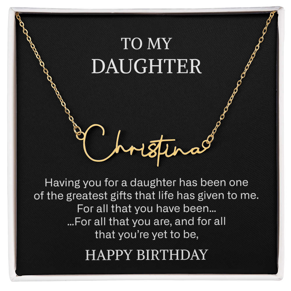 daughter signature name necklace