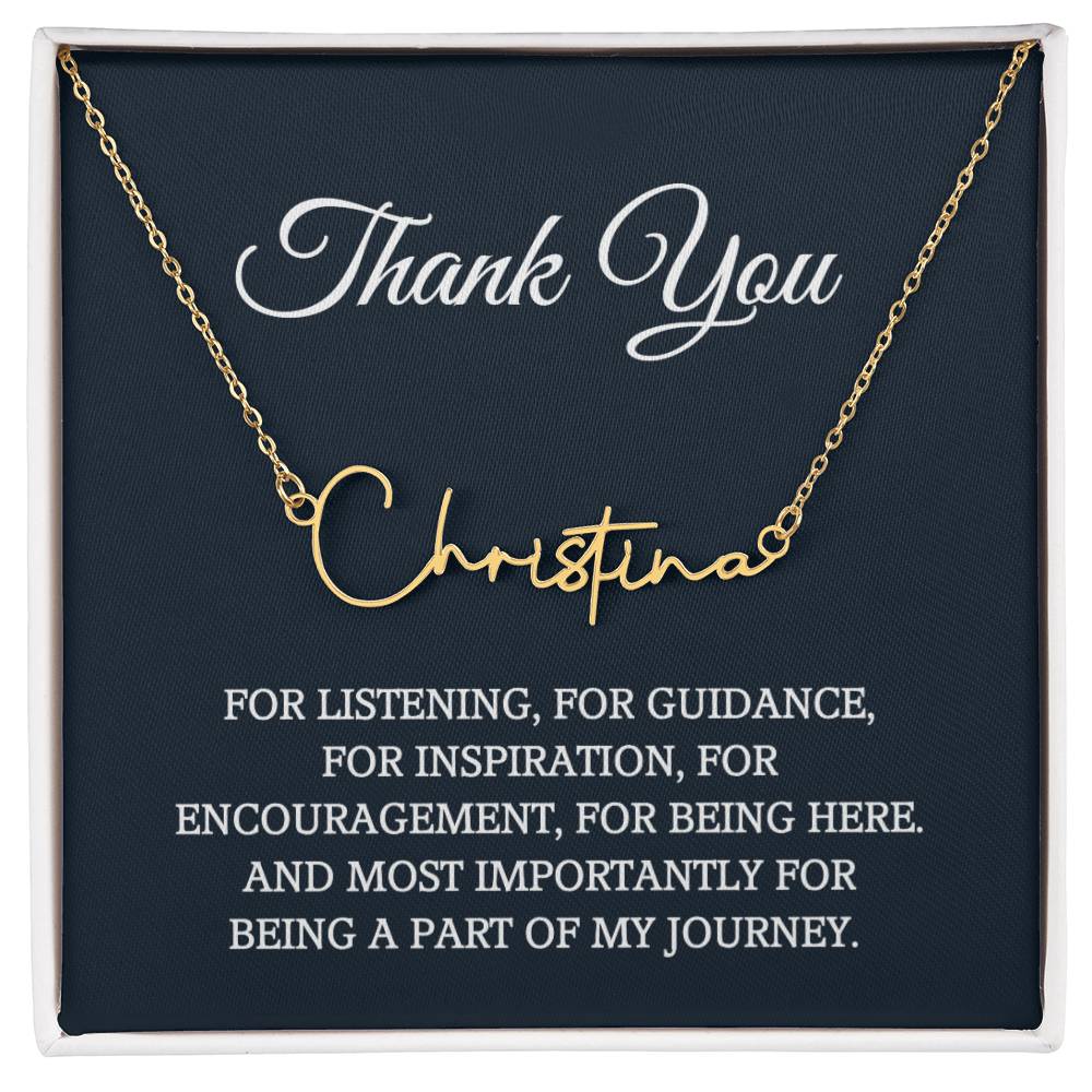 Thank you Jewelry Gift, Appreciation Gift for Her, Thank you Gift for Friends, Christmas Jewelry Gift for Her, Signature Style Name Necklace