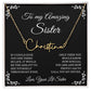 To My Amazing Sister Necklace, Sister Gifts, Signature Style Name Necklace, Gift Card And Gift Box Packaging