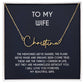 The Signature Style Name Necklace To My Gorgeous Wife With A Personalized Message Card, Gift From Husband, Gift For Wife, Wife Necklace