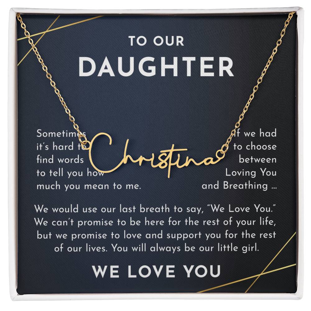 to our daughter