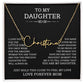 To My Daughter Signature Style Name Necklace, Mother's Day Graduation Birthday Christmas Jewelry Gifts from Mom with Heartfelt Message Card