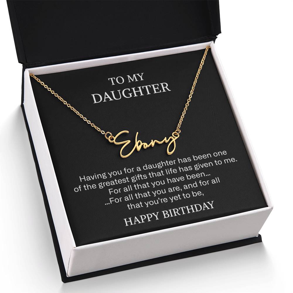 daughter signature name necklace