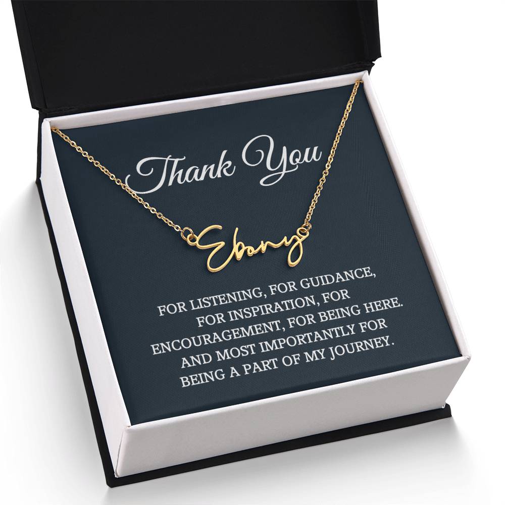 Thank you Jewelry Gift, Appreciation Gift for Her, Thank you Gift for Friends, Christmas Jewelry Gift for Her, Signature Style Name Necklace
