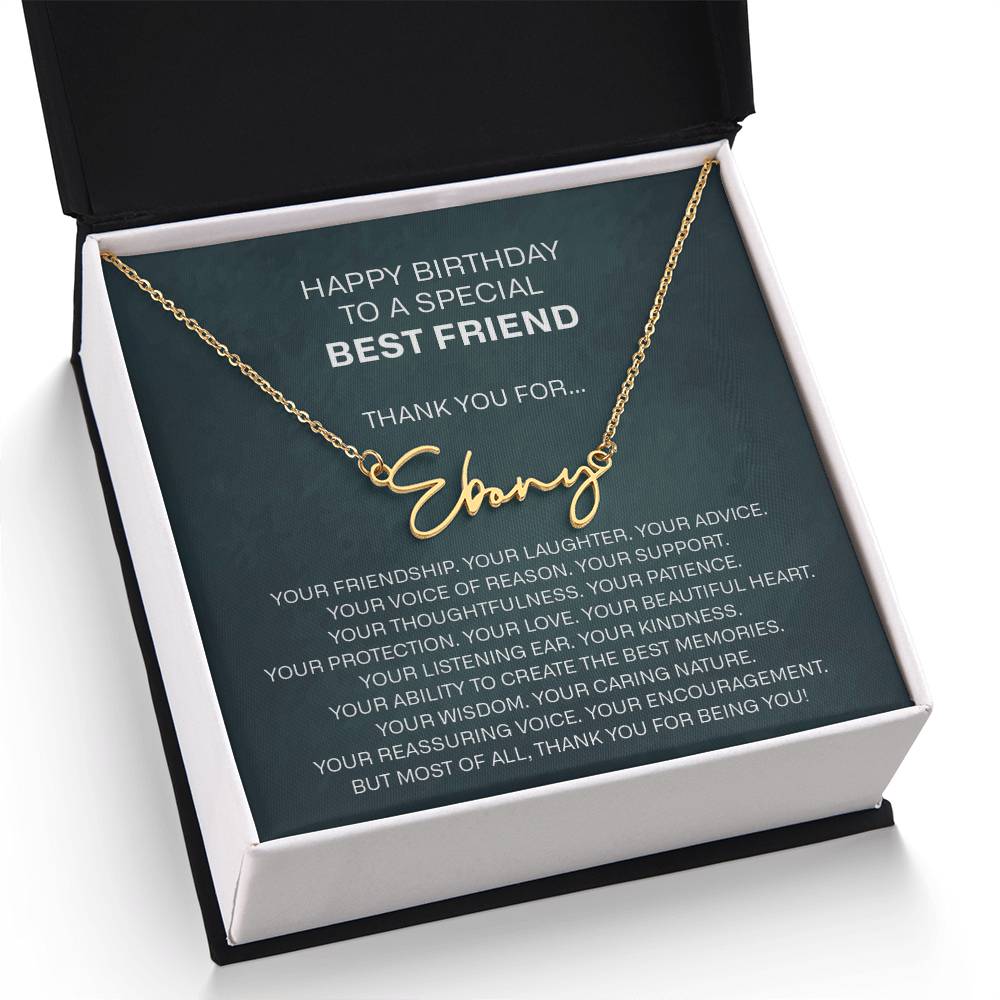 best friend signature name necklace