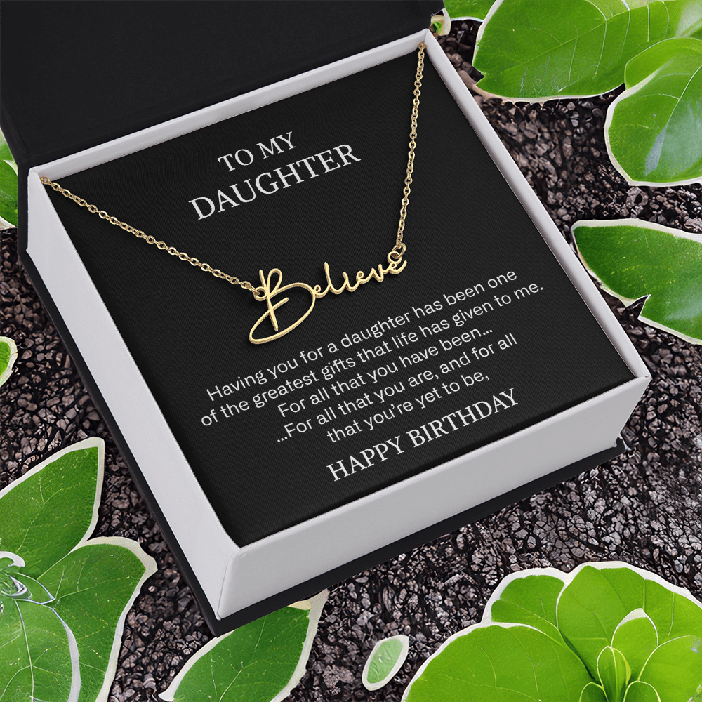 daughter signature name necklace