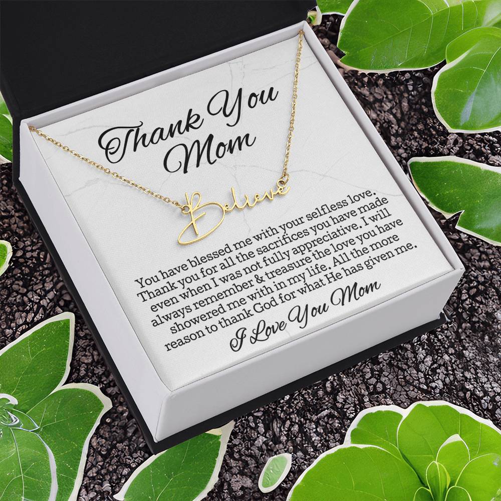 Thank You Necklace Gift • Sentimental Mom Gift • Perfect Gift for Any Occasion • Mom Necklace from Daughter • Show Your Love with This Necklace