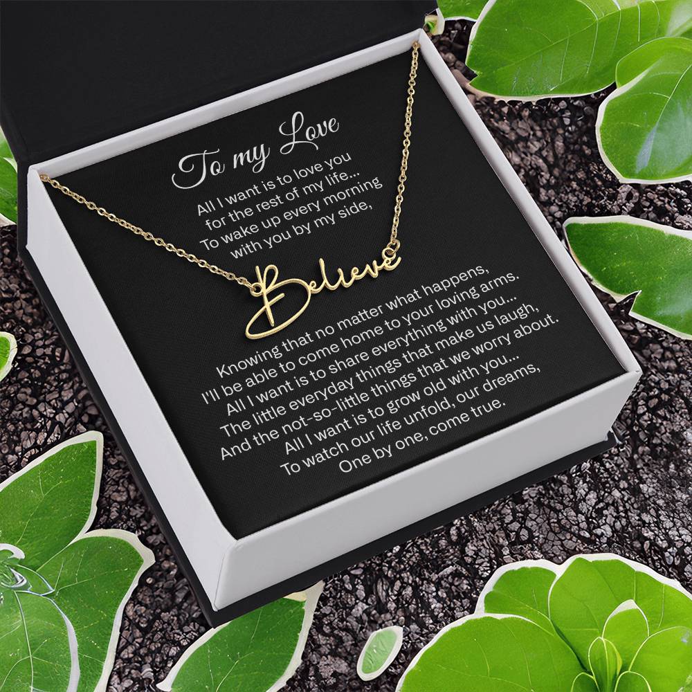 to my love name necklace