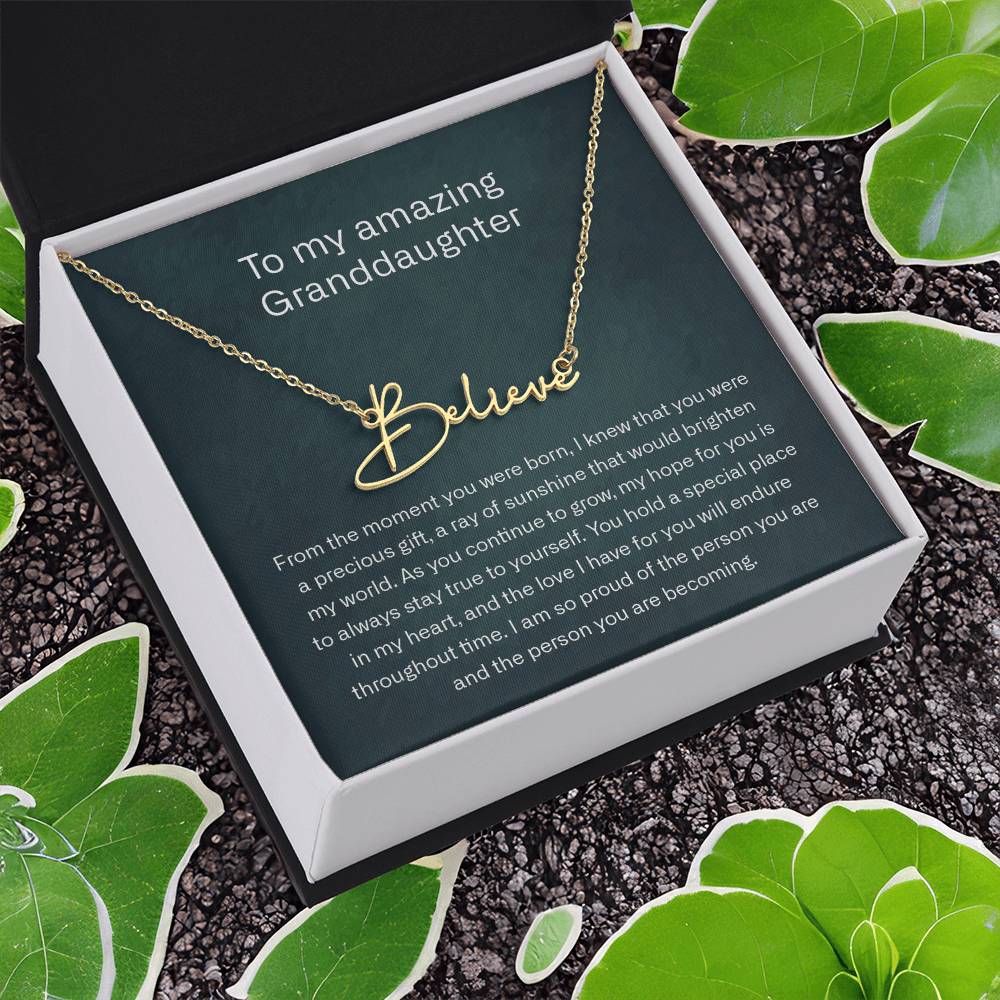 granddaughter signature name neckalce