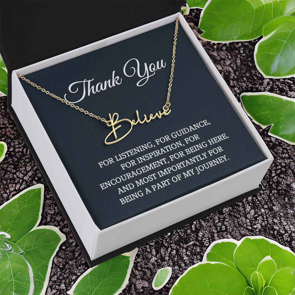 Thank you Jewelry Gift, Appreciation Gift for Her, Thank you Gift for Friends, Christmas Jewelry Gift for Her, Signature Style Name Necklace