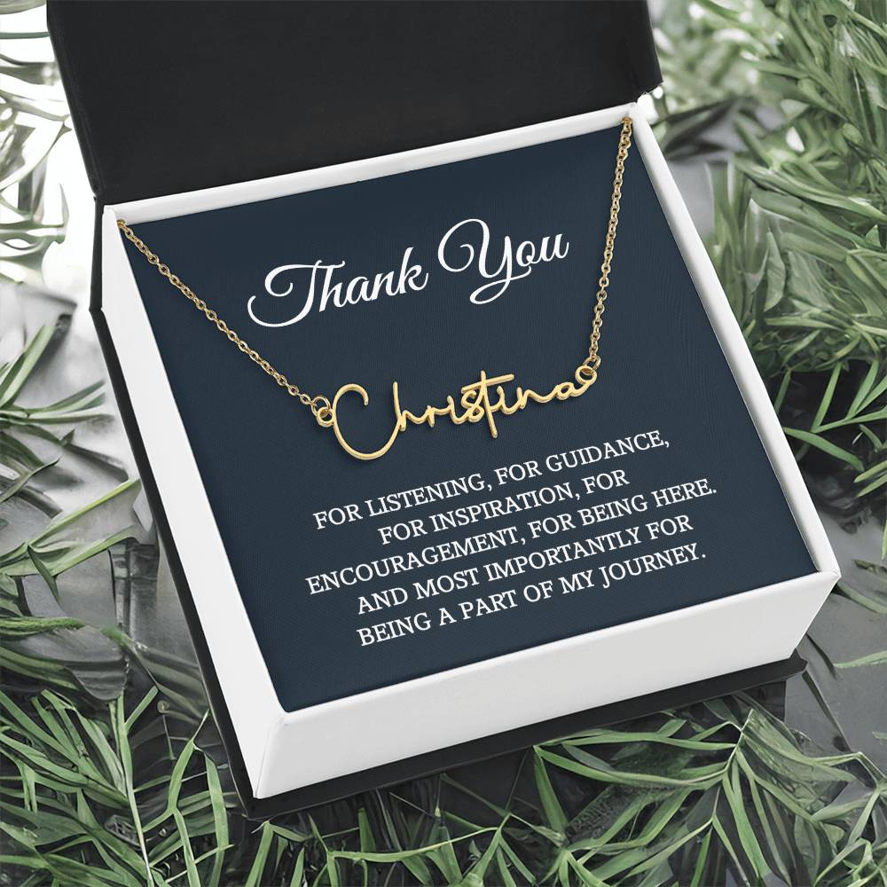 Thank you Jewelry Gift, Appreciation Gift for Her, Thank you Gift for Friends, Christmas Jewelry Gift for Her, Signature Style Name Necklace