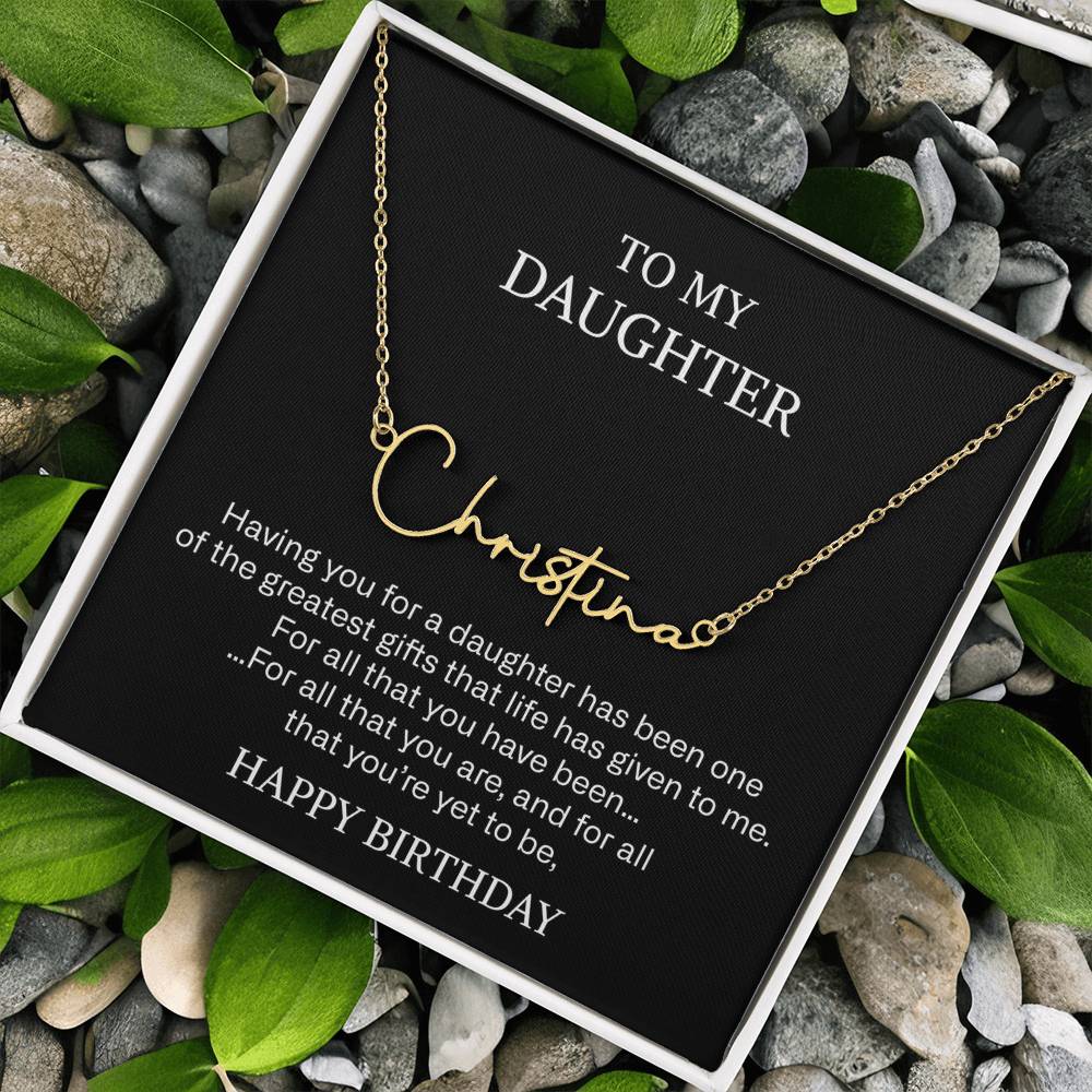 daughter signature name necklace