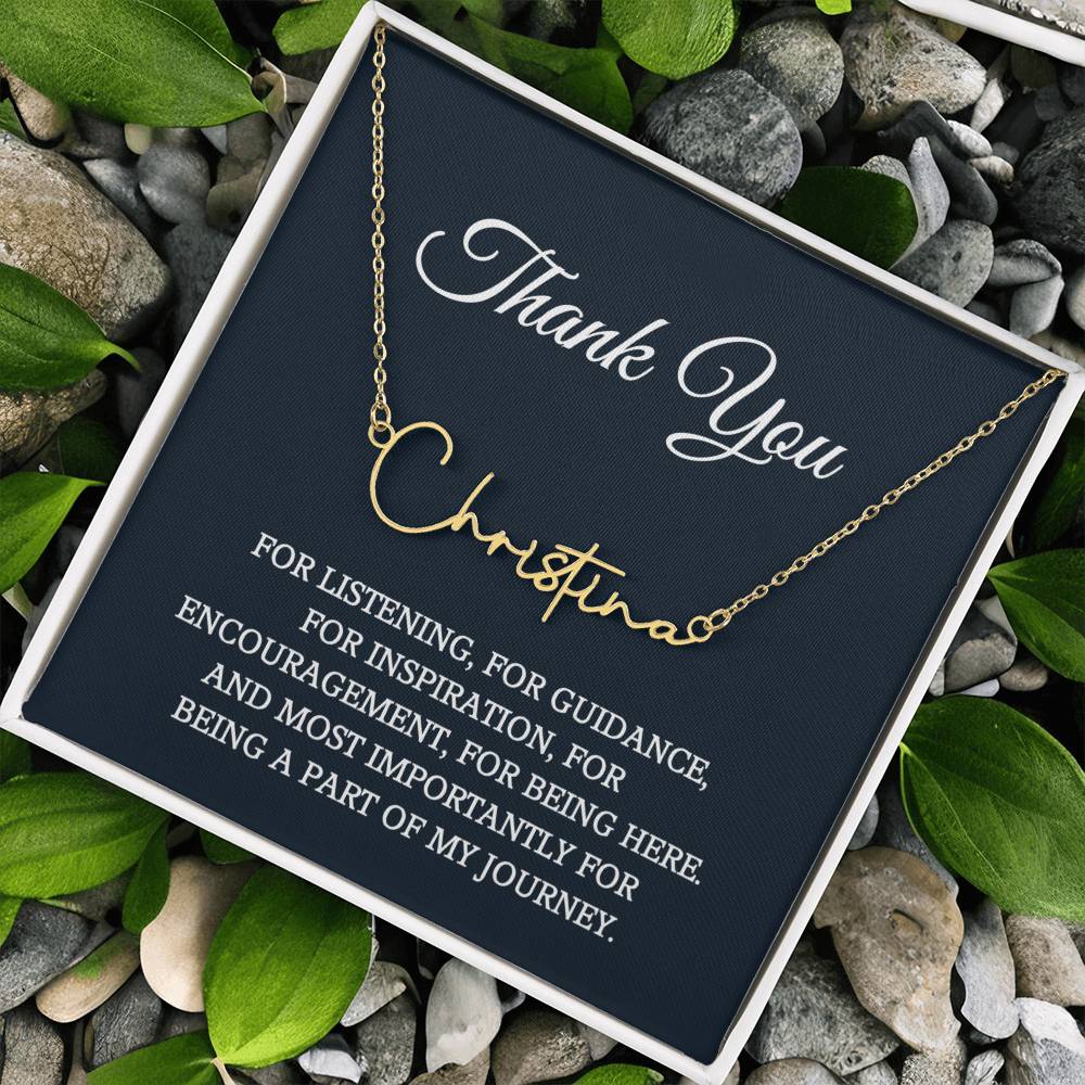 Thank you Jewelry Gift, Appreciation Gift for Her, Thank you Gift for Friends, Christmas Jewelry Gift for Her, Signature Style Name Necklace