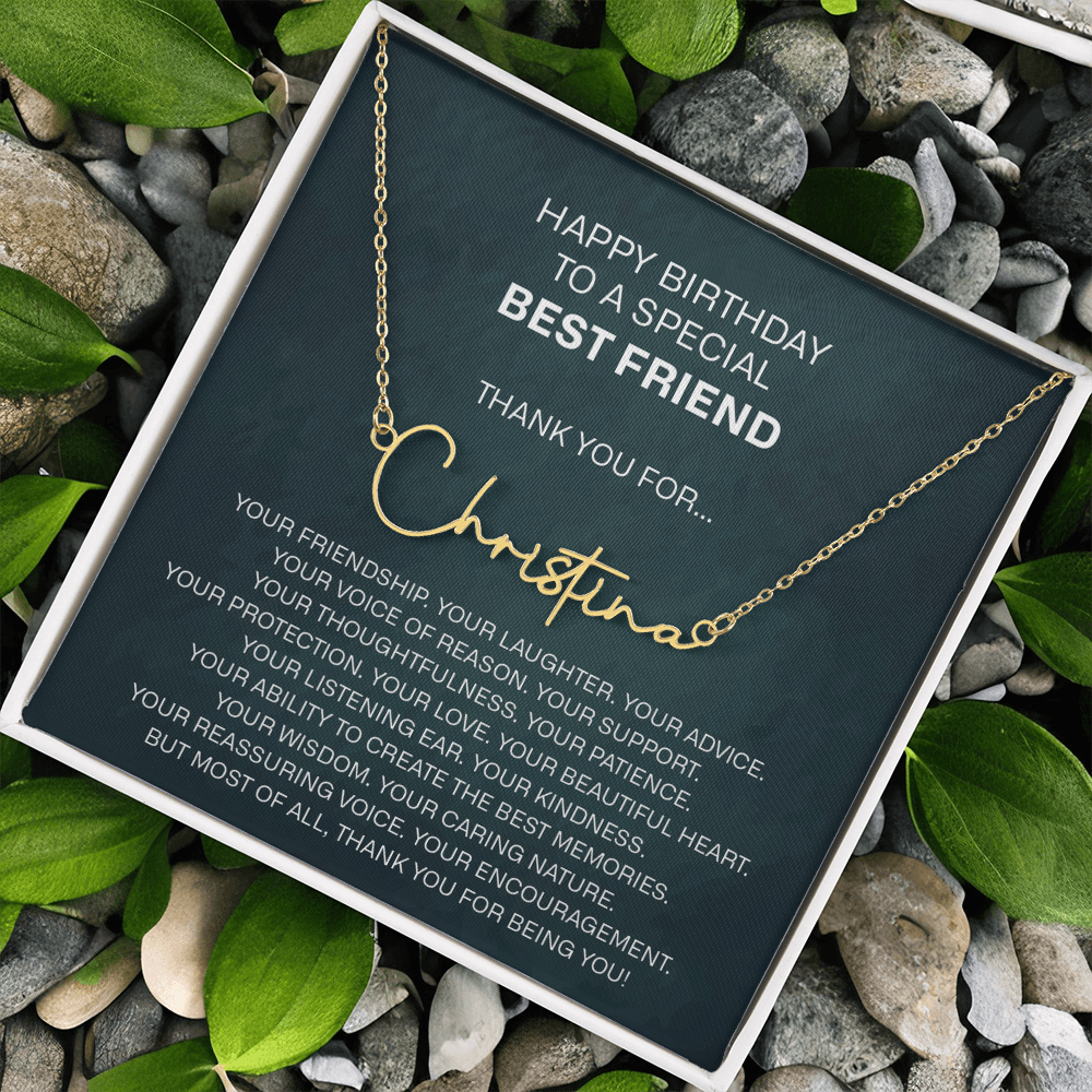 best friend signature name necklace