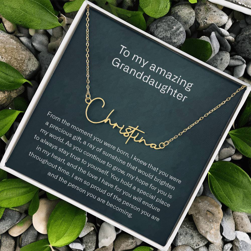 granddaughter signature name neckalce