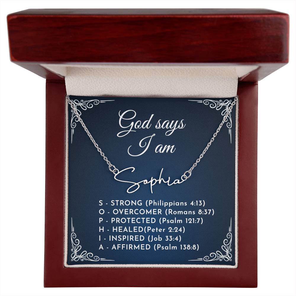 0810 god say name necklace